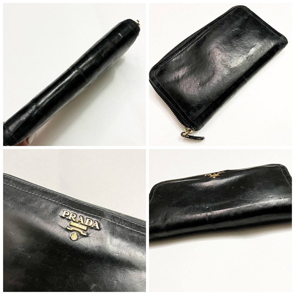 🔥PRADA 🔥Logo Patent Leather Zip
Around Wallet - Picture 7 of 9